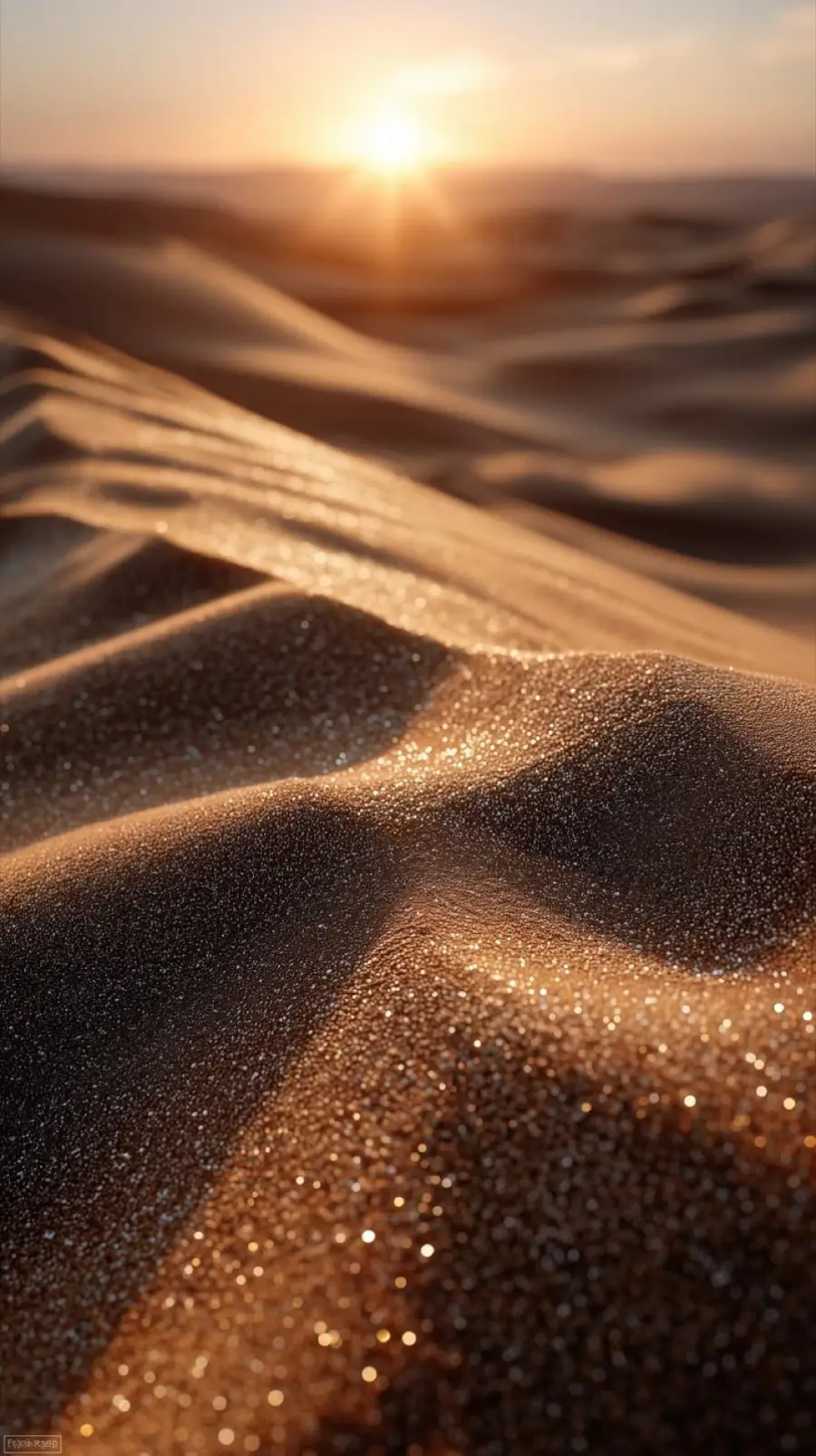 Dune de sable dorée au soleil